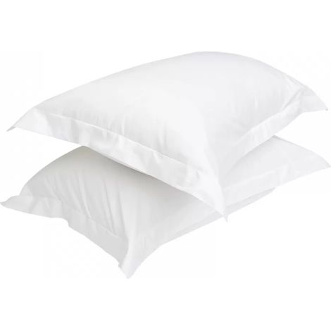 2pcs Taie d'oreiller, respirante, anti-poussière, polyester, blanc, roi, chambre à coucher (1/5)