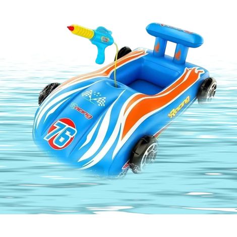 Flotteur de piscine de voiture avec design gonflable, jouet aquatique d'été pour garçons et filles, parc, 110 x 75 x 40 cm (1/5)