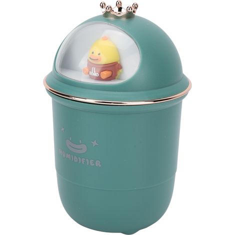 Mini humidificateur silencieux USB rechargeable brumisateur visage portable mignon avec veilleuse pour voiture chambre 350ml vert (1/5)