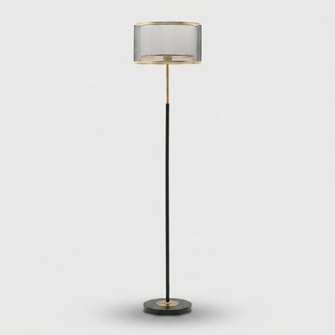 Stehlampe aus Metall, schwarz, 153 cm (1/5)