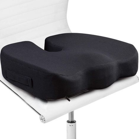 Cuscino per sedia da ufficio - Cuscino per coccige in memory foam rigido - Sollievo da dolore al coccige, sciatica e lombalgia - Correttore posturale sagomato (1/3)