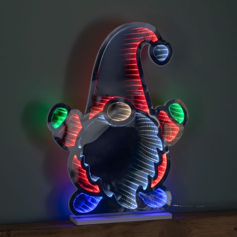 60cm Light up Christmas Gnome Infinity Light Decoration with Multi-Coloured LEDs (1/5)