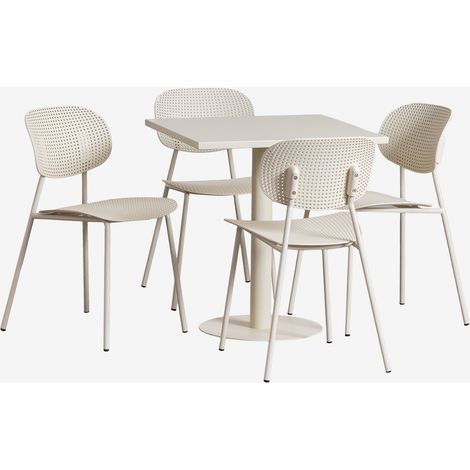 Set tavolo quadrato 70x70 cm Mizzi e 4 sedie da giardino in polipropilene e ferro Tupah SKLUM            