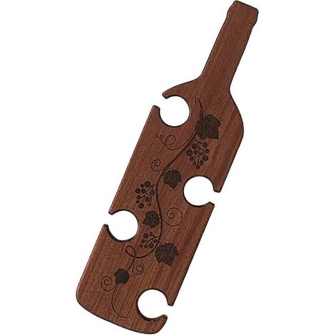 Plateau de service en bois pour verres, support multifonction pour dégustation de vin, transporteur élégant pour fêtes, pique-niques et camping. (1/4)