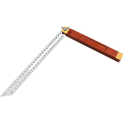 Équerre Multi-angle Règle - Équerre de Butée pour Artisans, Charpentiers, Architectes, Ingénieurs, Travail du Bois - Acier Inoxydable - 27 cm