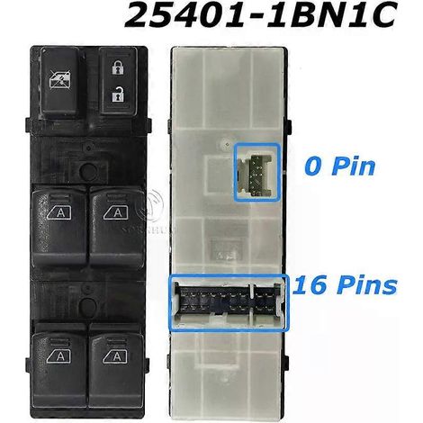 Commande principale de lève-vitre électrique Sorghum 25401-1BN1C 254011BN1C pour Nissan Q40 QX50 QX70 Infiniti FX35 CLS51 (1/5)