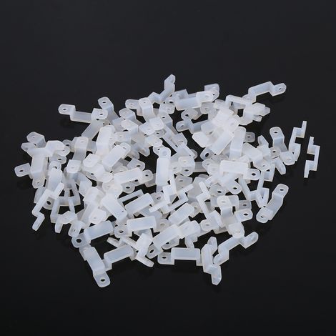 Clip de support en silicone de 8 mm pour fixer 3528 5050 1210 bande lumineuse à LED RVB 100 pièces (1/3)