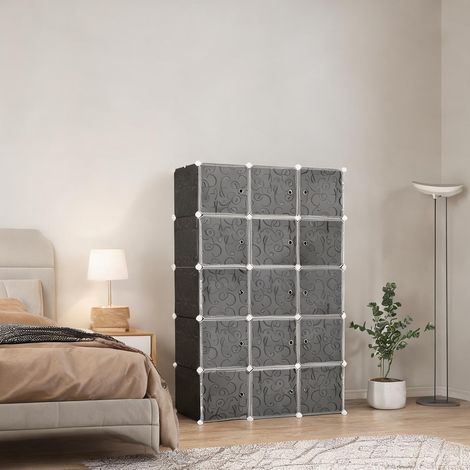 Armoire-penderie coloris noir en plastique 111 x 47 x 183 cm (1/5)