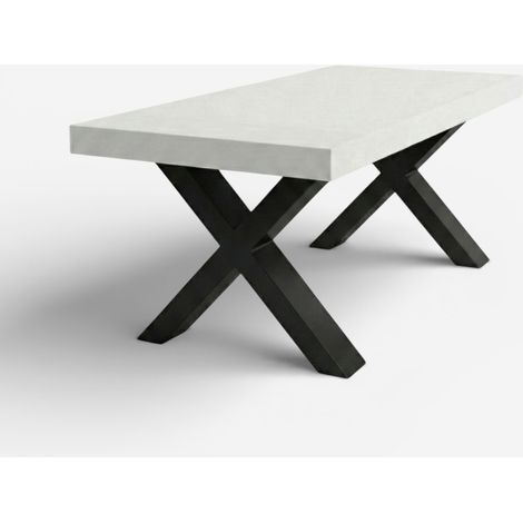 Table à manger extensible 12 places 160/260x90 pieds noirs Firenze - Frêne