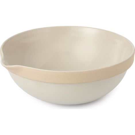 Jamie Oliver Big Love Mega - Cuenco para mezclar, 2,5 L, de gres blanco con boquilla para verter, perfecto para mezclar, batir y hornear, apto para lavavajillas