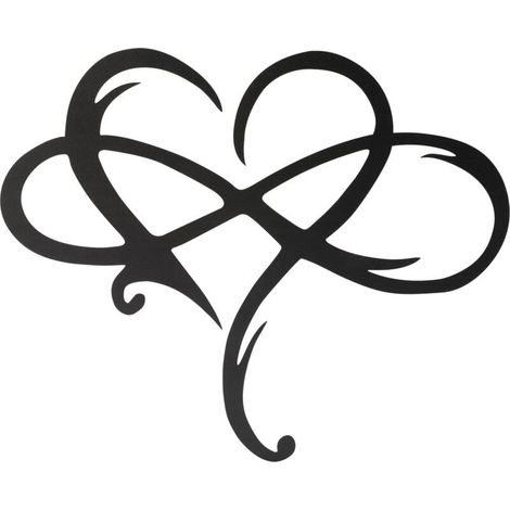 Heart-shaped metal wall decoration, Infinity design. Unique steel wall decoration. Hanging wall decoration for home, outdoor use, living room, bedroom (20×35cm) (1/4)