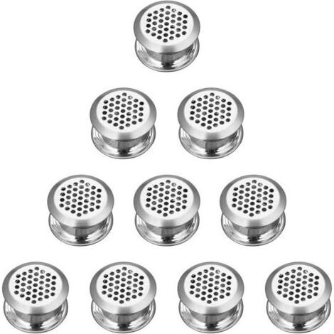 Grille Ventilation Ronde Acier Inoxydable 10 Pièces pour Armoire Placard Grille D'évacuation Ventilation Cuisine Meubles Argentée Gardez l'air Frais à l'intérieur de l'armoire (1/4)