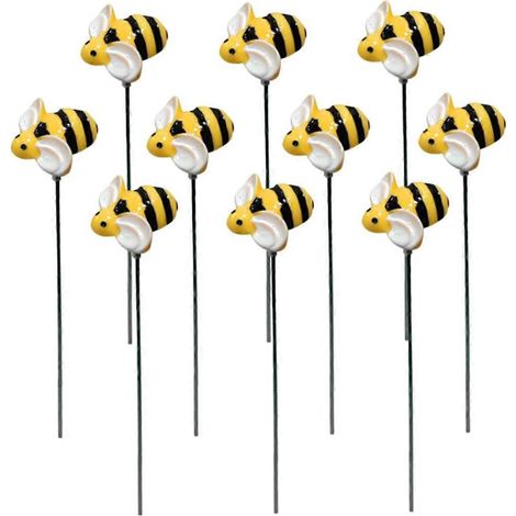 Lot de 10 petites abeilles décoratives à brancher pour jardin - (1/5)