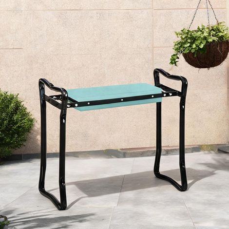 Tabouret de jardin pliable avec repose-genoux acier et mousse (1/5)