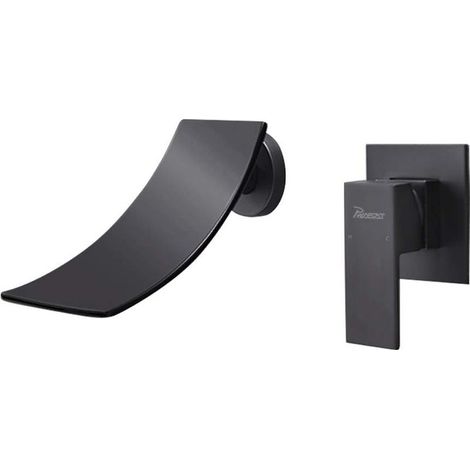 Robinet mitigeur mural pour lavabo avec bec cascade extra large (1/5)