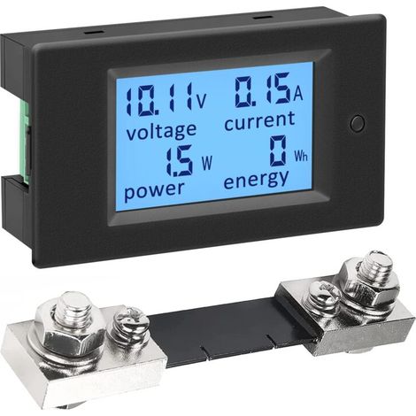 Voltmètre Ampèremètre Numérique DC 100A 6.5 100V Testeur Puissance Énergie Compteur LCD (1/4)