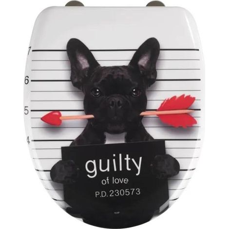 Wenko Guilty Dog Tapa WC Blanco Duroplast Easy-Close
