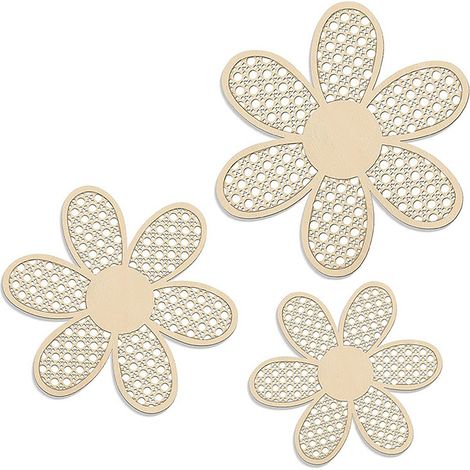 [Décor mural bohème] Kit de 3 panneaux Bois imitation glycine avec motif pivoines pour Salon Maison (1/5)