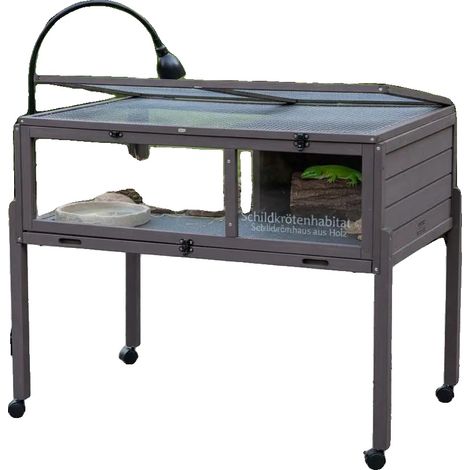 Habitat de Tortue, Design en Bois, Enclos Roulant, vert armée (1/2)