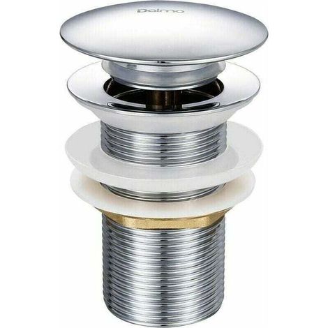 Bonde de lavabo pop-up sans trop-plein – Laiton chromé G 1-1/4 – Mécanisme push open – Hauteur 78 mm – Diamètre clapet 66 mm (1/5)