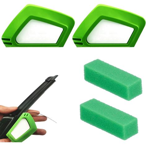 Sollbry 2 Pcs Decoupe Essuie Glace, Aiguiseur Essuie Glace Avec Éponge Adapté à la Recoupe de Tous les Balais D'essuie Glace Outil de Réparation D'essuie-Glace Bande Adhésive Nettoyage (1/4)