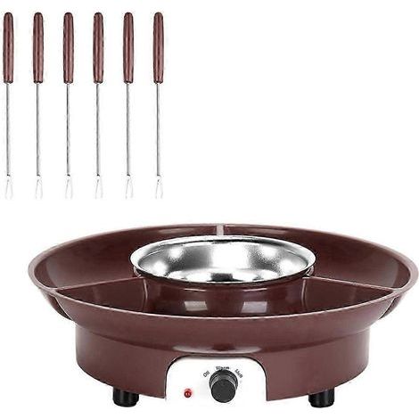 Mini appareil à fondre le chocolat électrique, service à fondue avec 6 fourchettes, pot amovible pour chocolat au lait, appareil à dessert pour les fêtes (1/5)