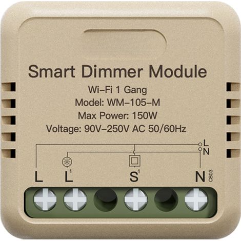 Tuya WiFi Smart Dimmer, DIY-Modul für Lichtschalter, mobile App, Fernsteuerung von Haushaltsgeräten, kompatibel mit Google Assistant für Sprachsteuerung (1/5)
