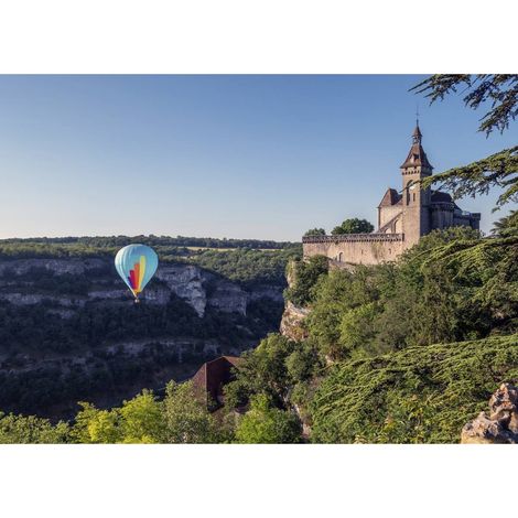 Tableau sur toile Montgolfiades et château 100x140 cm - Impression sur Toile Murale Décorative - Image imprimée en HD sur Toile - Toile sur Châssis en Bois FSC - Fabriqué en France (1/5)