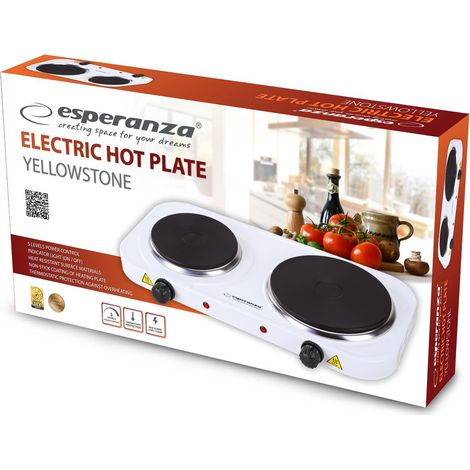 Esperanza EKH007W hobs Blanco Encimera Hornillo eléctrico / Placa eléctrica 2 zona(s) (1/2)