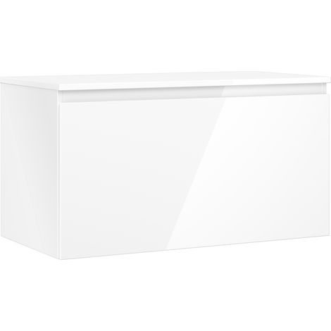 Mexen Orio Badezimmer-Unterschrank 90 cm mit Platte, 1 Schublade, weiß glänzend - 91A10-09047-1-BFC00 (1/5)