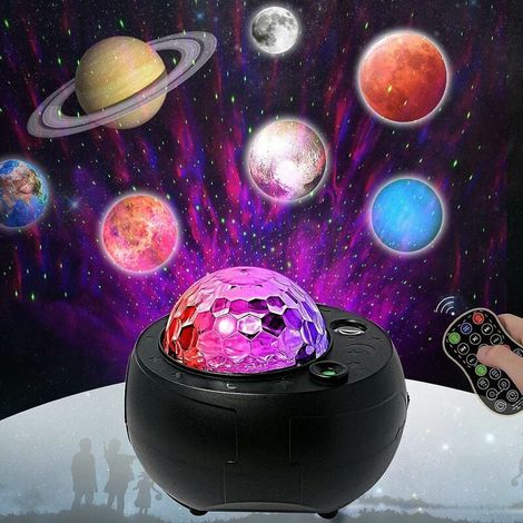 Projecteur Planétaire - 10 Planètes Solaire Intégrées - Projection Étoilée et Nuage Coloré - Haut-Parleurs Bluetooth Stéréo - Minuterie et Réglage Luminosité - Pour Chambre et Salon - 1 Pièce