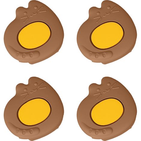 4 Stück Eckenschutz-Sicherheitspuffer, Cartoon-Form, Babysicherung, Möbeleckenschutz, Katze, Braun (5x5x2cm / 1,97x1,97x0,79in) (1/5)