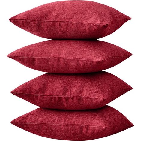 Set di 4 fodere per cuscini in lino,arredamento moderno,design semplice e neutro,adatte per camera da letto,6060 cm (1/5)