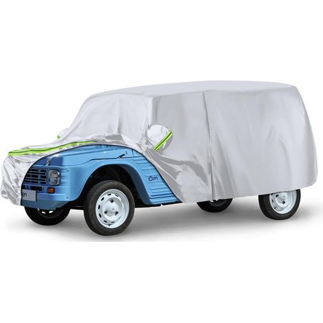 Housse de Voiture Adaptée pour Citroen Mehari 1968-1988, Housse de Garage Complète Argentée étanche avec Porte Zippée pour Neige, Pluie, Protection Tous Temps,Personnalisé pour Citroen Mehari 1968-198 (1/5)