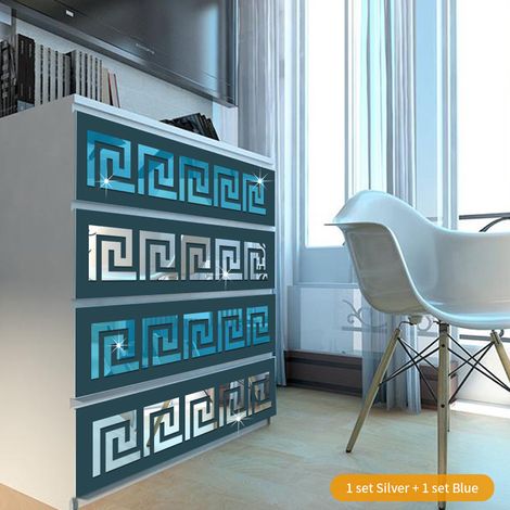 Lot de 10 stickers muraux miroir de 4,5 cm, bordure de taille, légers et résistants aux hautes températures, effet miroir acrylique. (1/5)