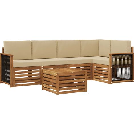 Outdoor-Sofagarnitur 5 Stk. Natur vidaXL (1/5)