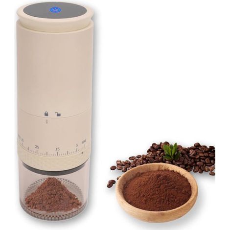Moulin À Café - Meules En Acier Inoxydable - 38 Réglages De Mouture - Écran LCD - Alimentation USB - Compact - 1 Pièce (1/5)