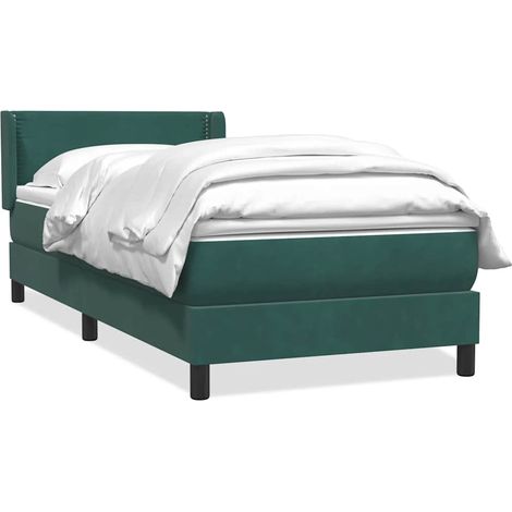 Maison Exclusive - Boxspringbett mit Matratze Dunkelgrün 80x220 c