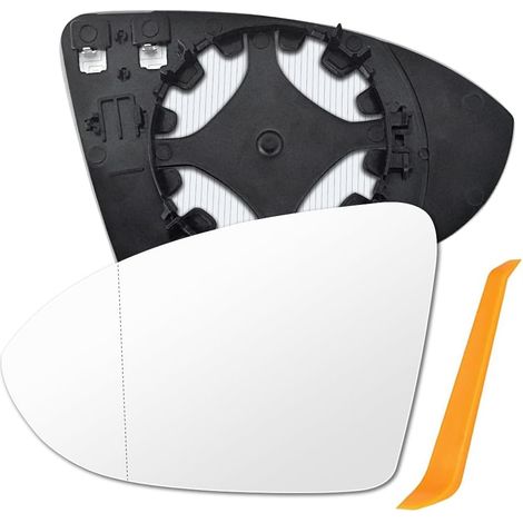Verre de Rétroviseur Remplacement, Retroviseur pour Golf 7 Miroir Asphérique Lentille de Miroir de Voiture avec Chauffage, Rétroviseur Extérieur Réglable, Référence (5G0 857 521) Gauche (1/5)