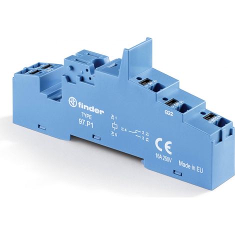Support 10A 250V série 4661 bleu étrier plastique Push-in FINDER 97P1SPA