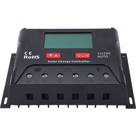 Contrôleur de charge solaire PWM avec affichage LED, port USB, 30 A, 12 V/24 V pour batterie (1/4)