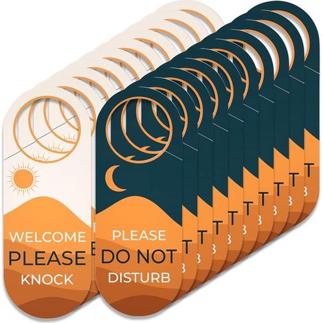 Cartello "Non disturbare" da appendere alla porta. Benvenuti, bussate pure. 10 pezzi. 22,9 × 8,9 cm. Adatto universalmente per camere da letto, hotel, uffici domestici. Per uso privato. (1/5)