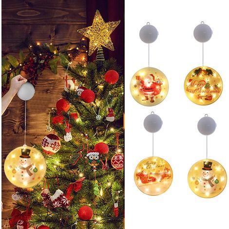 Guirlande lumineuse LED de Noël à suspendre à la fenêtre - Motif Fêtes de Noël + Père Noël : Fêtes de Noël + Père Noël (1/5)