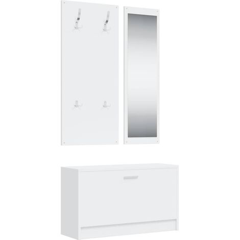 Maison Exclusive - Set Scarpiere 3 in 1 Bianco in Legno Multistrato