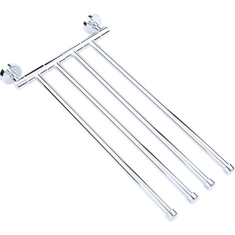 Schwenkbarer Handtuchhalter, Edelstahl 4-armiger Badezimmer-Schwingbügel Handtuchhalter Aufbewahrungsorganizer. (1/5)