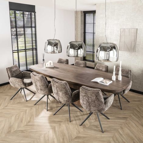 Dänisches Oval Esstisch Alo Akazienholz Braun 300x120 cm