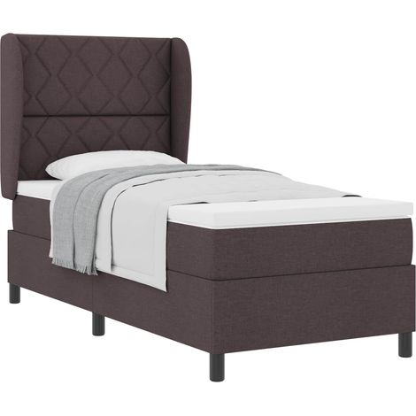 Maison Exclusive - Letto a molle con testiera Marrone scuro 100 x 200 cm Tessuto (1/5)