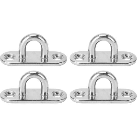 Hochleistungs-Karabinerhaken aus Edelstahl, 800 lb, hohe Festigkeit, U-förmige Ösenplatte für Boote, Yachten und Wohnmobile, 45 x 1,5 mm / 1,8 x 0,6 Zoll, 4 Stück. (1/5)
