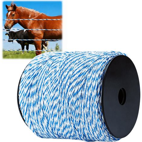 500m Fil de Clôture Électrique, 6 Brins Corde de Clôture Électrique, Corde Conductrice en Acier Inoxydable, Accessoire de Haute Conductivité pour Ferme, Bétail, Mouton (1/5)