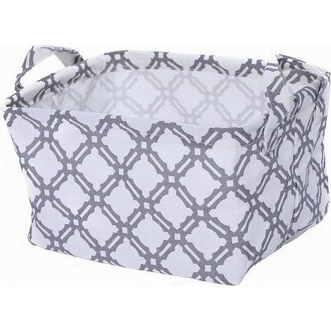 Cleafe - Cesto Contenitore Porta Biancheria Bucato Manici Tessuto Grigio 20x15x16cm 79202 - (1/2)